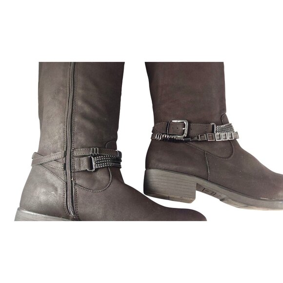 Style & Co., Brown Women's Size 9.5 Knee-High Boots With Side Zipper/Buckle - Picture 7 of 12